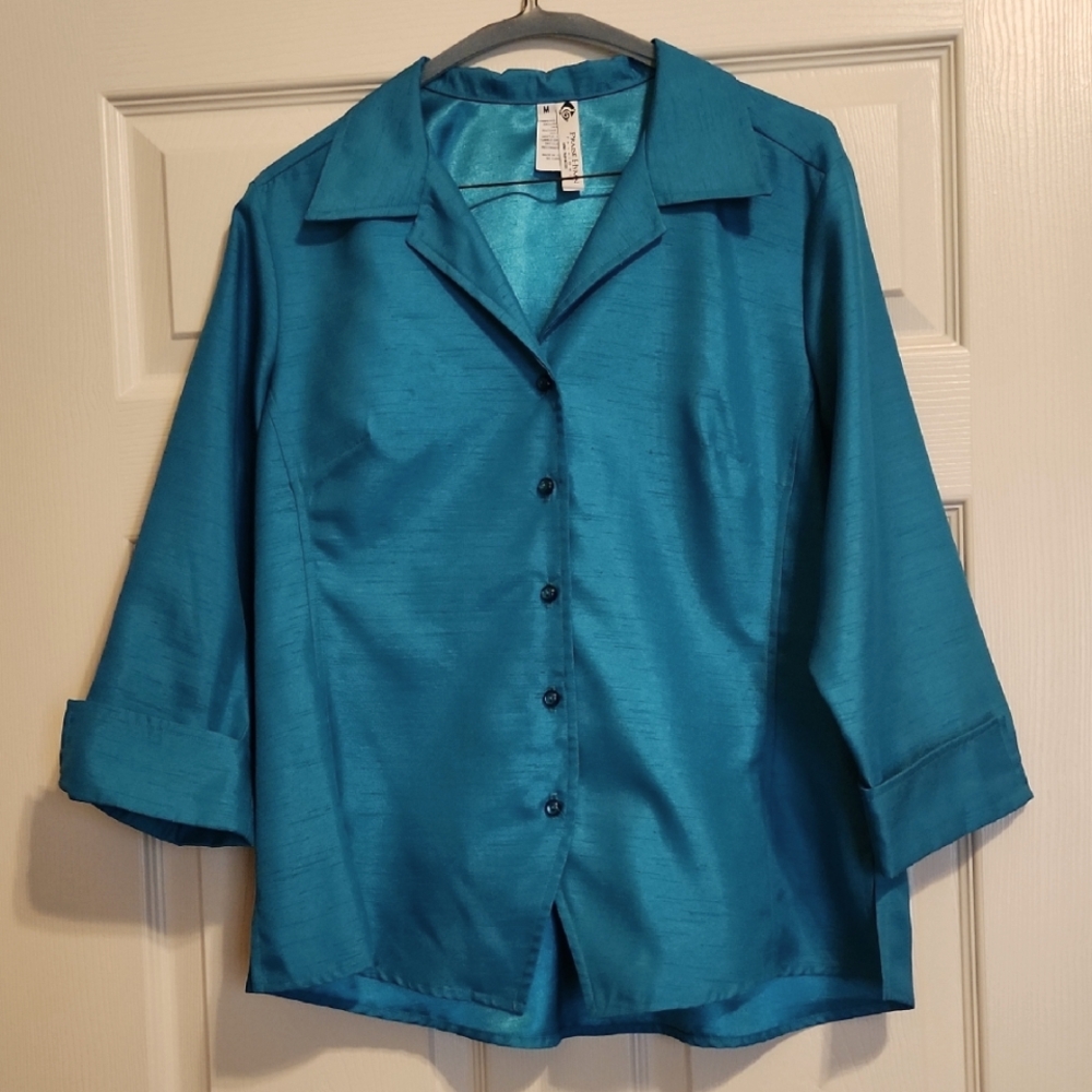 Praise Hymn Fashions Blouse, Teal, Medium